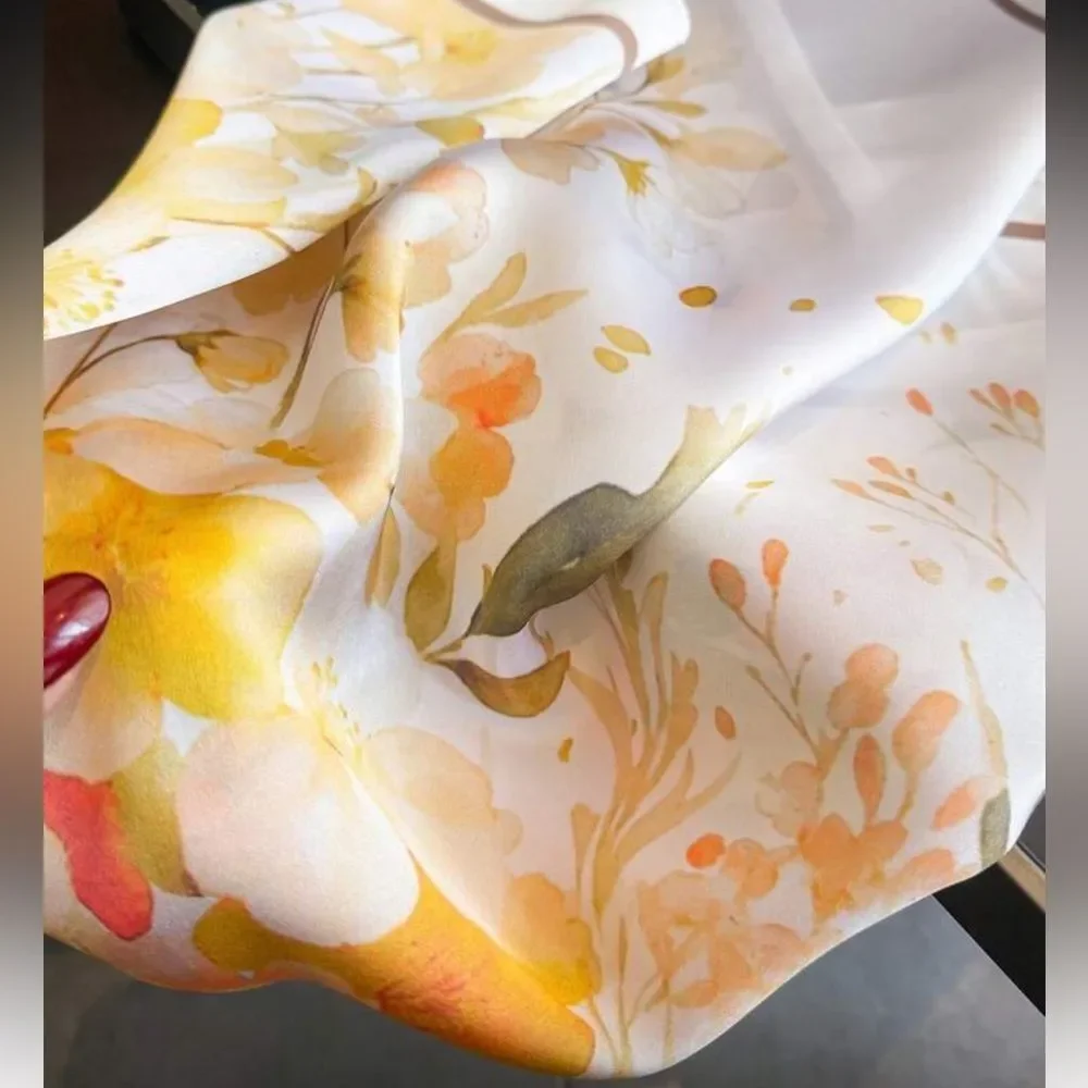 Yellow Floral Scarf N1390